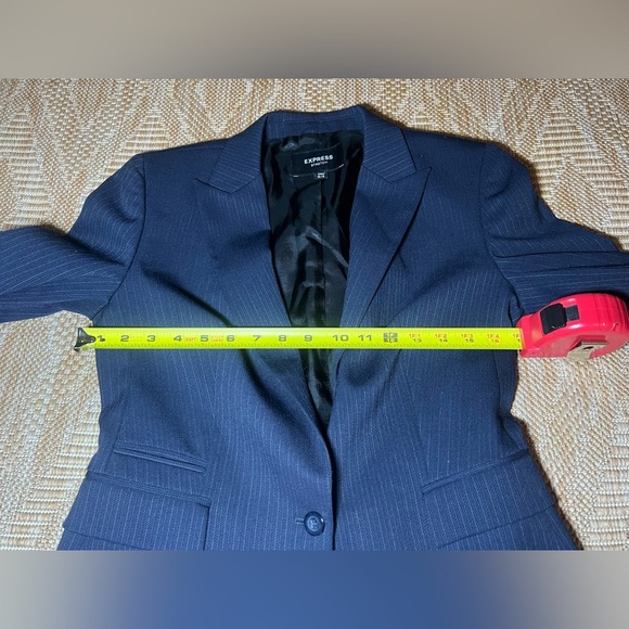 Express Women's Blue Striped Stretch Blazer Jacket,Size 3/4,Great Condition - Picture 8 of 9